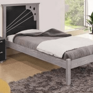 Cama Framar Laura Solteiro Cinza/Preto